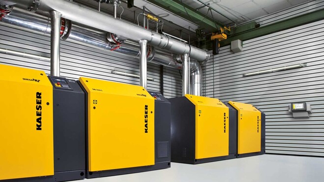 Kaeser Compressors의 로터리 로브 블로워 스테이션.