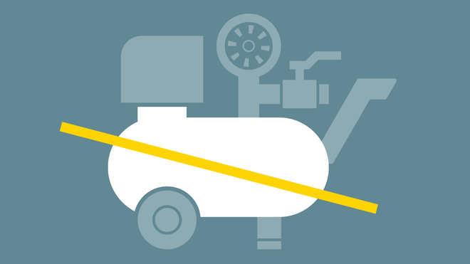 i.Comp 3에는 압축 공기 리시버가 필요하지 않습니다.