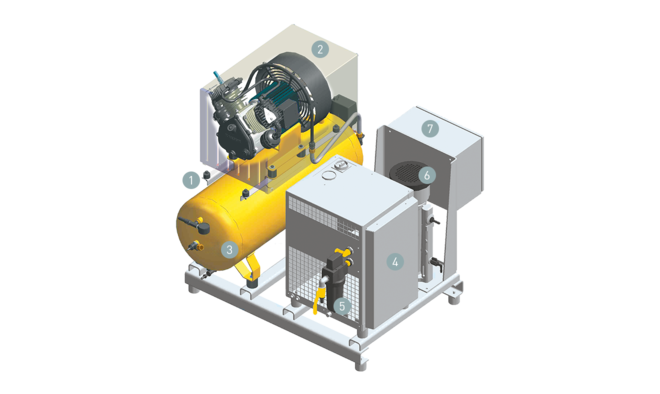 다이렉트 드라이브가 있는 왕복 콤푸레셔